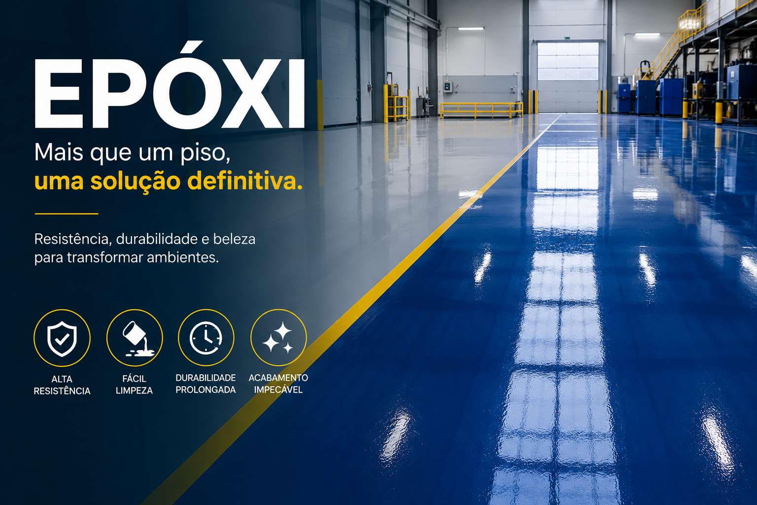Conheça tudo sobre piso epóxi: vantagens, tipos, aplicações, preço, durabilidade, manutenção e diferenças entre epóxi e poliuretano. Guia completo da Pinturas Bargas.